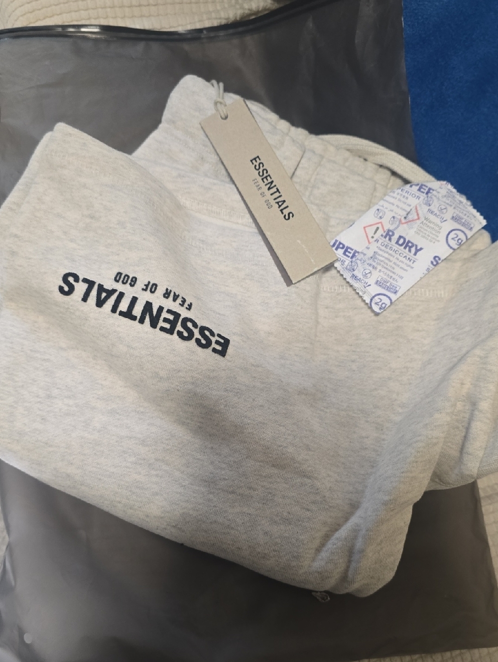 Essentials Light Heather Gray Crewneck Sweatshirt with Black Logo